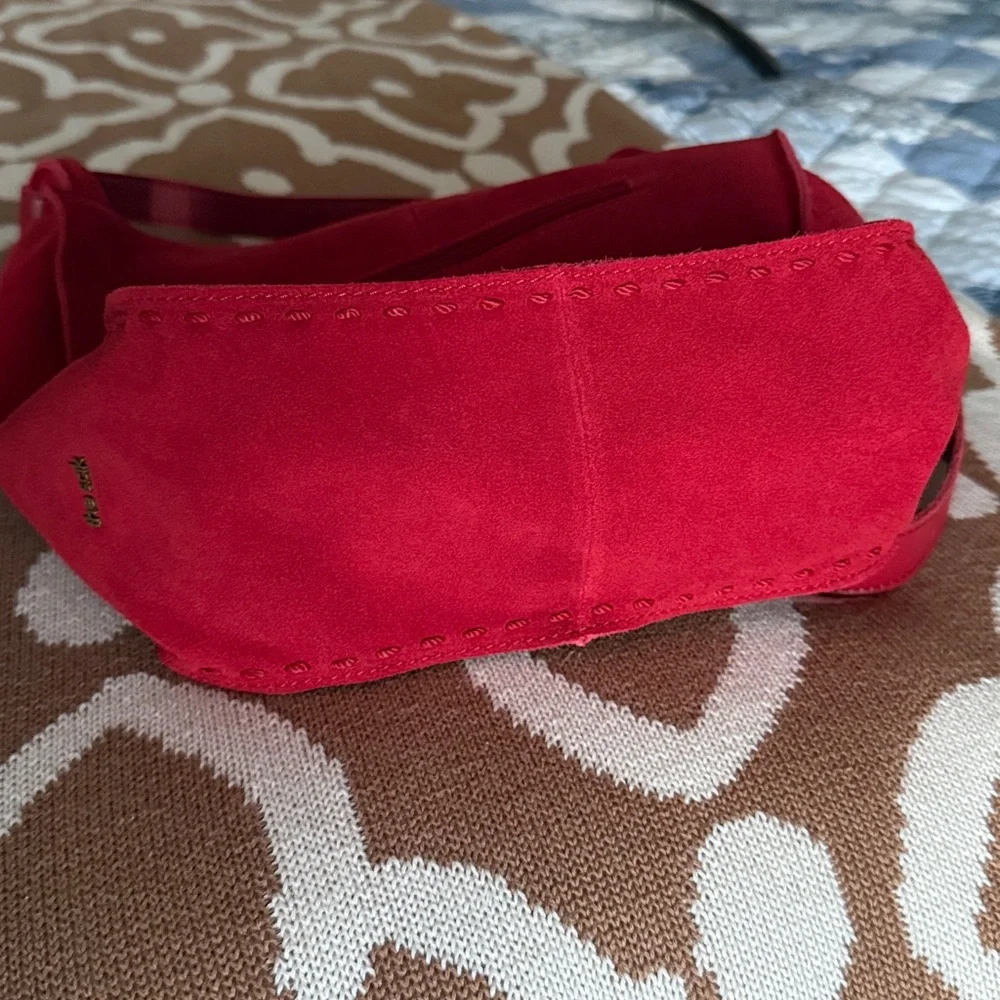 The Sak Los Feliz Scarlet Red Suede Hobo Bag Handbag Purse - Picture 10 of 16